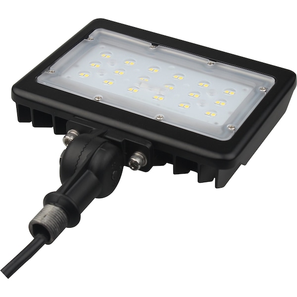 LED Medium Flood Light, 30W, 5000K, Bronze Finish, 100V277V, Dimmable